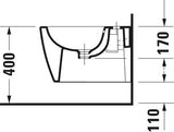 DURAVIT Wand-Bidet Soleil by Starck 480 mm Weiß mit Überlauf und Hahnlochbank