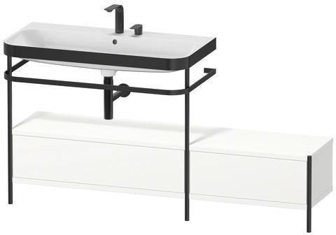 Duravit Waschtischset Happy D.2 Plus 1600x490mm Taupe Supermatt mit Hahnloch und Handtuchhalter