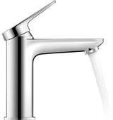 Duravit Wave Einhebel-Waschtischmischer FreshStart mit Zugstange, Chrom – 122 mm Ausladung