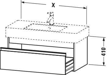 Duravit Ketho Waschtischunterbau wandhängend 1000 mm, 1 Auszug, Weiß Matt