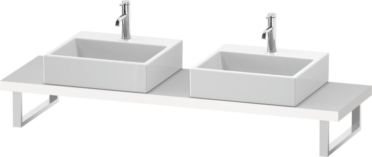 DURAVIT L-Cube Konsole Compact 2 Aussparungen, 480 mm tief, weiß matt – variable Breite