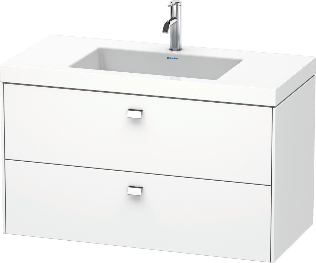 DURAVIT Brioso c-bonded Waschtischset 1000 mm mit Vero Air Waschtisch, 2 Schubkästen, Betongrau Matt