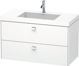 DURAVIT Brioso c-bonded Waschtischset 1000 mm mit Vero Air Waschtisch, 2 Schubkästen, Betongrau Matt