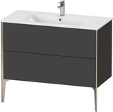 Duravit XViu Waschtischunterbau bodenstehend 1010 mm, 2 Auszüge, weiß matt, Tip-On