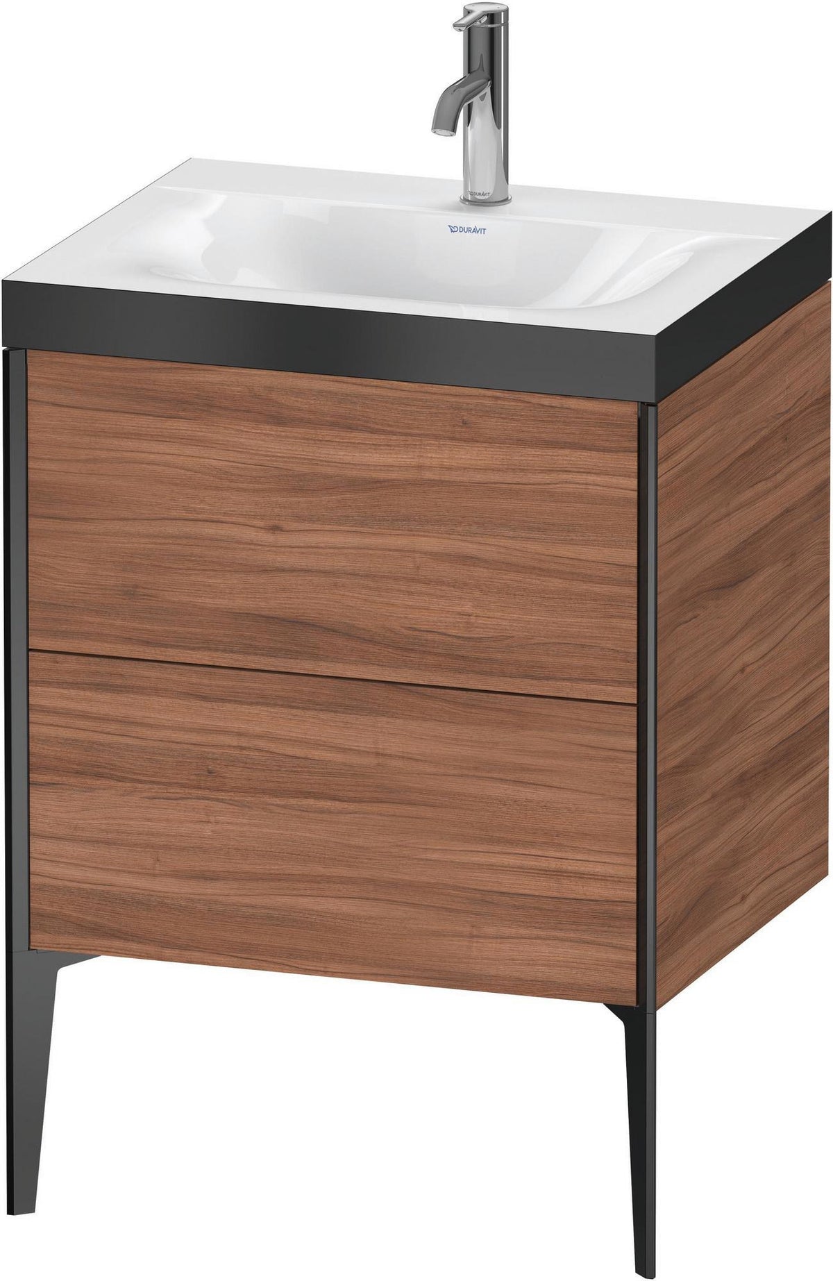 DURAVIT XViu c-bonded Waschtischunterbauset 610x600x480 mm Nussbaum Dunkel mit 2 Auszügen