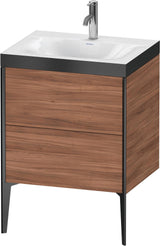 DURAVIT XViu c-bonded Waschtischunterbauset 610x600x480 mm Nussbaum Dunkel mit 2 Auszügen