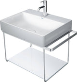 Duravit DuraSquare Metallkonsole mit Handtuchhalter links/rechts in Chrom – 665 mm