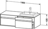DURAVIT Ketho Waschtischunterbau wandhängend 1400 mm mit 2 Auszügen, weiß matt
