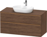 DURAVIT D-Neo Konsolenwaschtischunterbau 1200 mm Eiche Schwarz Matt mit Bronze Griff