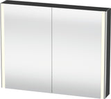 DURAVIT XSquare Spiegelschrank 1000 mm mit LED-Beleuchtung, Front- und Innenspiegel, Weiß Seidenmatt