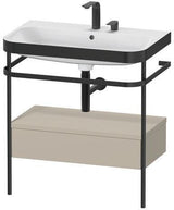 Duravit Waschtischset Happy D.2 Plus 775x490mm ein Hahnloch taupe supermatt