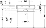 Duravit Waschtisch Vero Air 700 mm mit Überlauf und Hahnlochbank, weiß