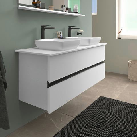 DURAVIT Sivida Aufsatzwaschtisch 400 mm DuroCast Plus ohne Überlauf in Dunkelgrau matt/Weiß