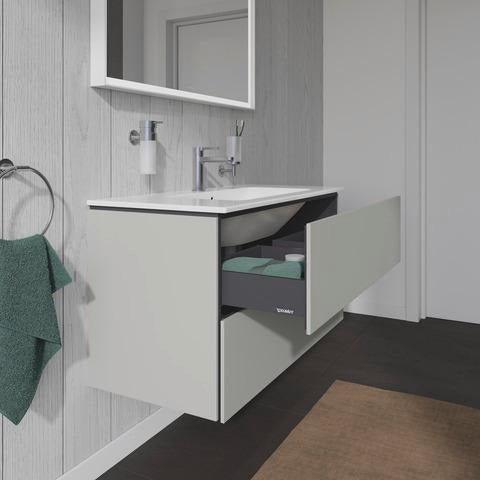 Duravit L-Cube Waschtischunterbau 1020 mm taupe matt – wandhängend, 2 Schubkästen, Tip-On
