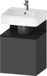 DURAVIT Qatego Waschtischunterbau 490 mm wandhängend, 1 Tür links, Weiß Matt mit Eiche Schwarz Nische