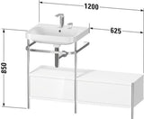 Duravit Happy D.2 Plus Waschtischset 1200 mm taupe supermatt – Einrichtungssystem Nussbaum rechts, bodenstehend, mit Hahnloch