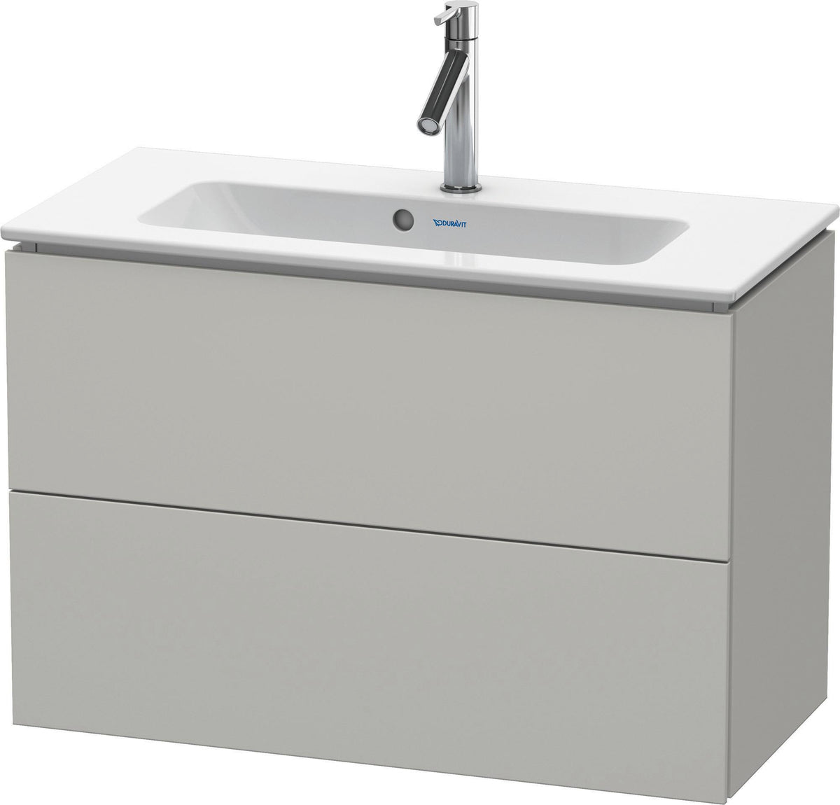 DURAVIT L-Cube Waschtischunterbau 820 mm weiß matt mit 2 Schubkästen und Tip-On-Technik