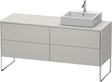 DURAVIT XSquare Waschtischunterbau bodenstehend 1600 mm betongrau matt mit 4 Auszügen