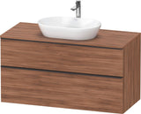 DURAVIT D-Neo Konsolenwaschtischunterbau 1200 mm Eiche Schwarz Matt mit Bronze Griff
