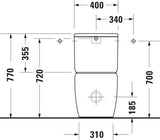 DURAVIT Stand-WC Qatego spülrandlos 660x390mm Abgang Vario Weiß