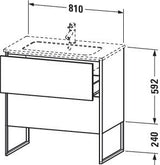 Duravit Waschtischunterbau XSquare 810x732x478mm mit 2 Auszügen, s-matt, Eiche, mittig