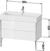 Duravit Waschtischunterbau XViu 984 mm weiß matt mit Tip-On-Technik für Vero Air