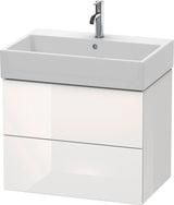 Duravit L-Cube Waschtischunterbau 684 mm, 2 Schubkästen, Weiß Matt, Wandmontage