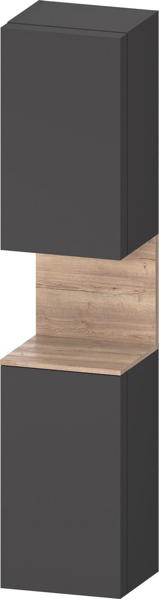 DURAVIT Qatego Hochschrank 400 mm, 2 Türen, weiß Hochglanz, Eiche Schw. Matt