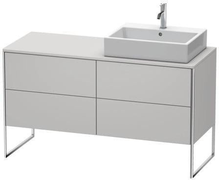 Duravit XSQUARE Waschtischunterbau 1400 mm mit Fußgestell und Becken rechts