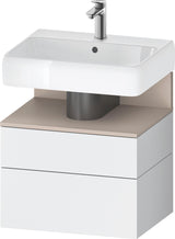 DURAVIT Qatego Waschtischunterbau 590 mm wandhängend, 1 Auszug, weiß Hochglanz, Nische Eiche Schwarz
