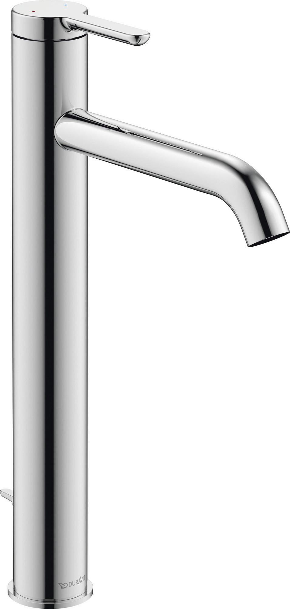Duravit C.1 Einhebel-Waschtischmischer XL 166 mm mit Zugstange, Schwarz Matt