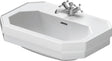 Duravit Waschtisch Serie 1930 600 mm mit Überlauf und 1 Hahnloch, weiß