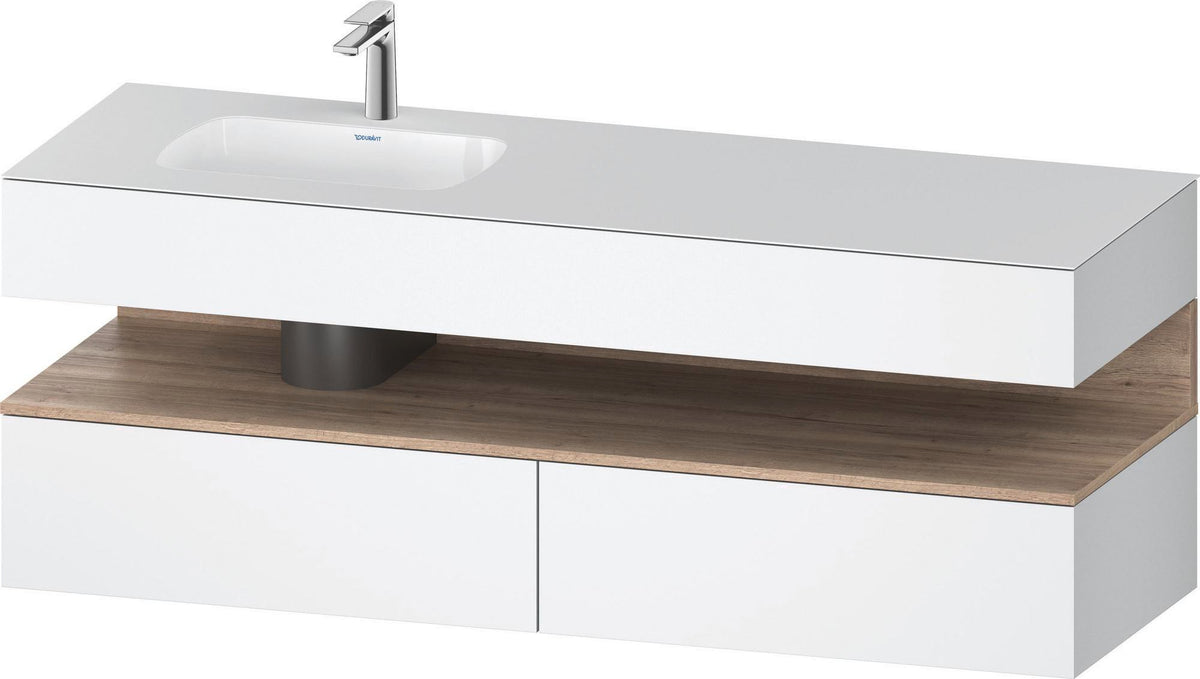 DURAVIT Qatego Studio F. A. Porsche Einbauwaschtisch mit Konsolenwaschtischunterbau 1600 mm Weiß Matt