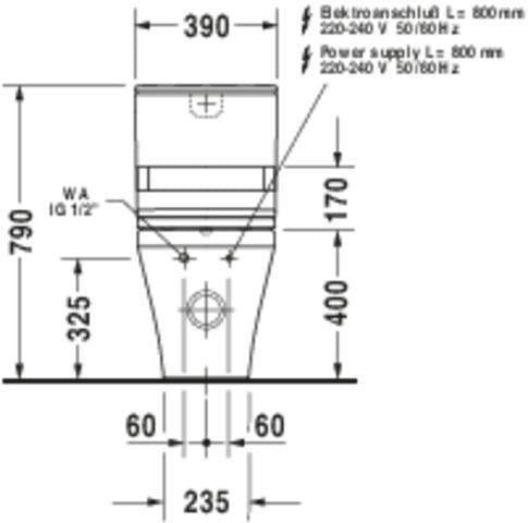 DURAVIT DuraStyle Stand-WC Kombi 705 mm Tiefspüler weiß für Dusch-WC Sitz