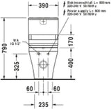 DURAVIT DuraStyle Stand-WC Kombi 705 mm Tiefspüler weiß für Dusch-WC Sitz