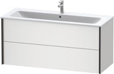 Duravit XViu Waschtischunterbau wandhängend 1210 mm, 2 Schubkästen, champagner matt/weiß matt