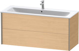 Duravit XViu Waschtischunterbau wandhängend 1210 mm, 2 Schubkästen, champagner matt/weiß matt