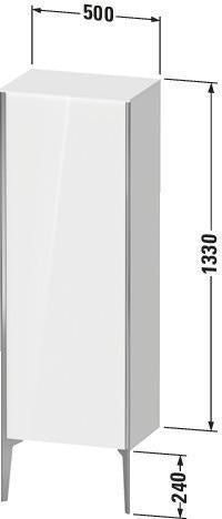 DURAVIT XViu Halbhochschrank 1330 mm, links, champagner matt/basalt matt, mit Push-Open & Soft-Close
