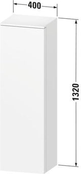 DURAVIT Qatego Halbhochschrank 400 mm Eiche Terra Matt mit Tip-on Technik und Soft-Close
