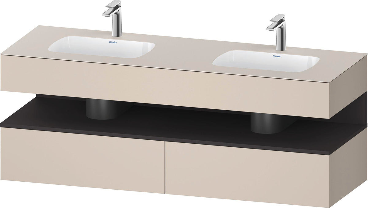 DURAVIT Qatego Studio F. A. Porsche Waschtischset 1600 mm mit Konsolenwaschtischunterbau, 2 Auszüge