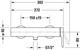 DURAVIT C.1 Einhebel-Brausemischer Aufputz – Keramikmischsystem, Schwarz Matt