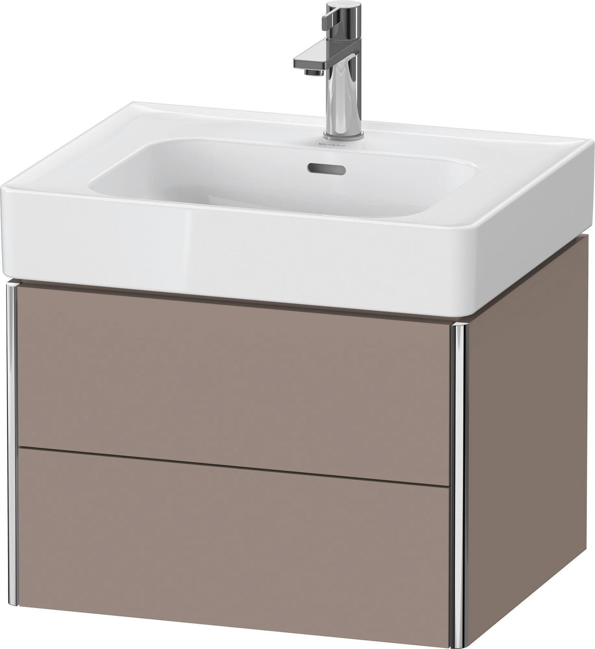 Duravit XSquare Waschtischunterbau 584 mm, 2 Schubkästen, Tip-on, Taupe