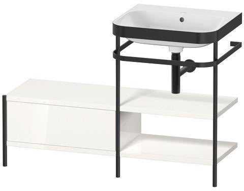 Duravit Waschtischset Happy D.2 Plus 1200x490mm Taupe Supermatt mit Hahnloch