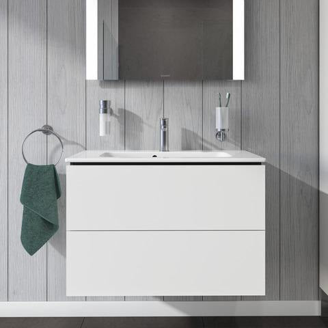 DURAVIT L-Cube Waschtischunterbau 820 mm weiß matt mit 2 Schubkästen und Tip-On-Technik