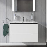 DURAVIT L-Cube Waschtischunterbau 820 mm weiß matt mit 2 Schubkästen und Tip-On-Technik