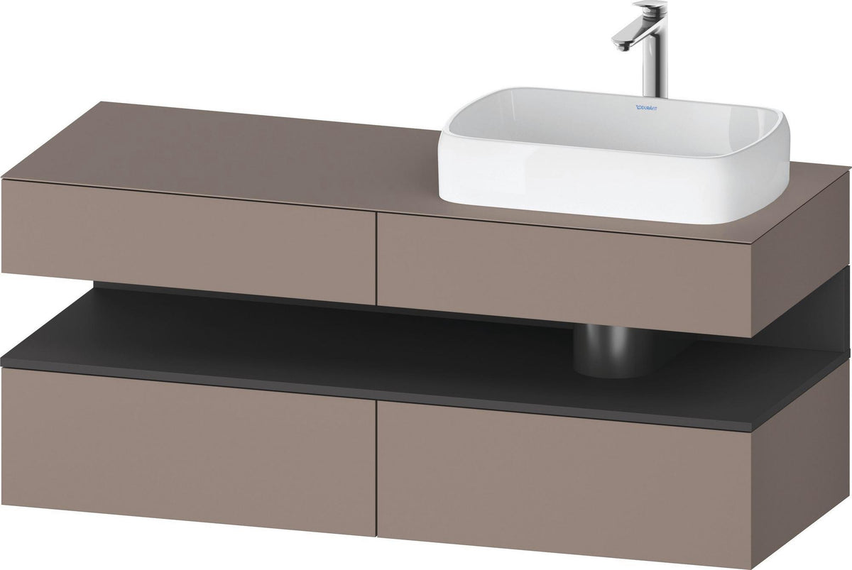 DURAVIT Qatego Konsolenwaschtischunterbau 1400 mm Weiß Matt Eiche Schwarz Matt wandhängend