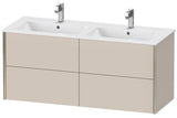 Duravit Waschtischunterbau XVIU 1280 mm mit 4 Schubkästen, Strukturmatte, champagner matt