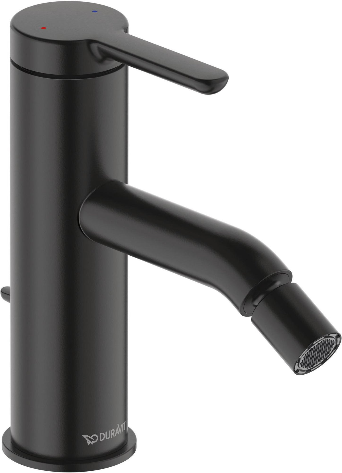 DURAVIT C.1 Einhebel-Bidetmischer Schwarz Matt 121 mm mit Zugstangen-Ablaufgarnitur
