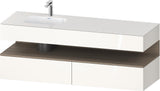DURAVIT Qatego Einbauwaschtisch mit Konsolenwaschtischunterbau 1600 mm Eiche Terra & Weiß Matt