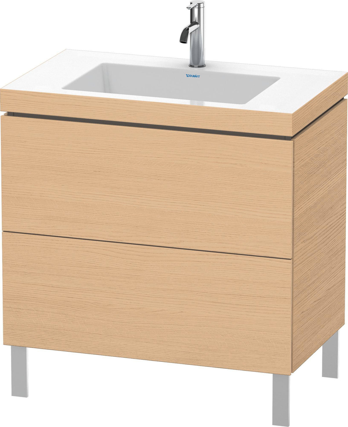 DURAVIT L-Cube c-bonded Waschtischset Eiche Natur 800 mm mit Vero Air Waschtisch und 2 Auszügen